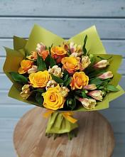 Букет цветов из:  Альстромерии и Розы в Грачевка
