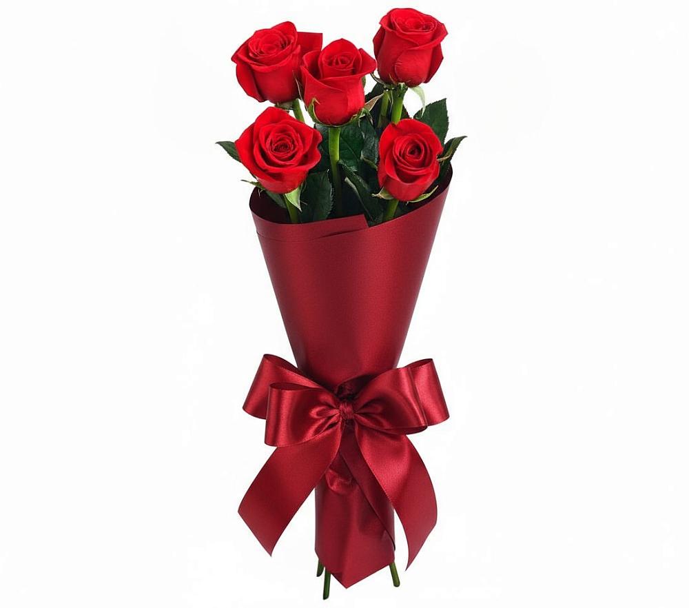 Букет 5 Красных роз Эдлесс Лав в Грачевка
