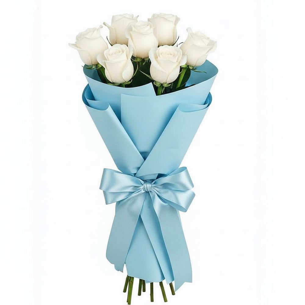 Букет 7 белых роз Проуд в Грачевка