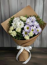 Букет цветов из:  Хризантемы и Розы в Грачевка