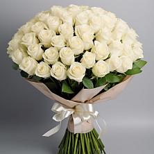 Букет 101 беля роза Белоснежка в Грачевка