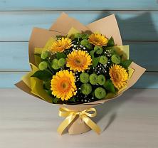Букет цветов из:  Герберы и Хризантемы в Грачевка