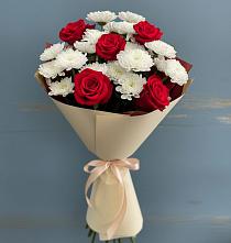 Букет цветов из:  Розы и Хризантемы в Грачевка