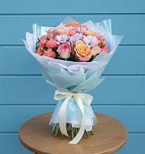 Букет цветов из:  Хризантемы и Розы в Грачевка