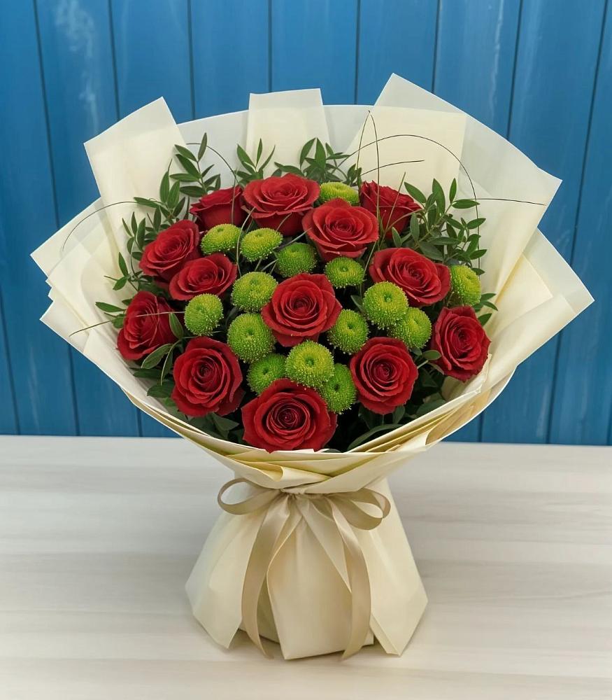 Букет цветов из: Розы и Хризантемы в Грачевка